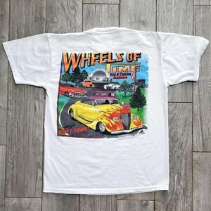 1997 Jerzees M Wheels of Time Hot Rod Custom Jamboree Car Show T-Shirt